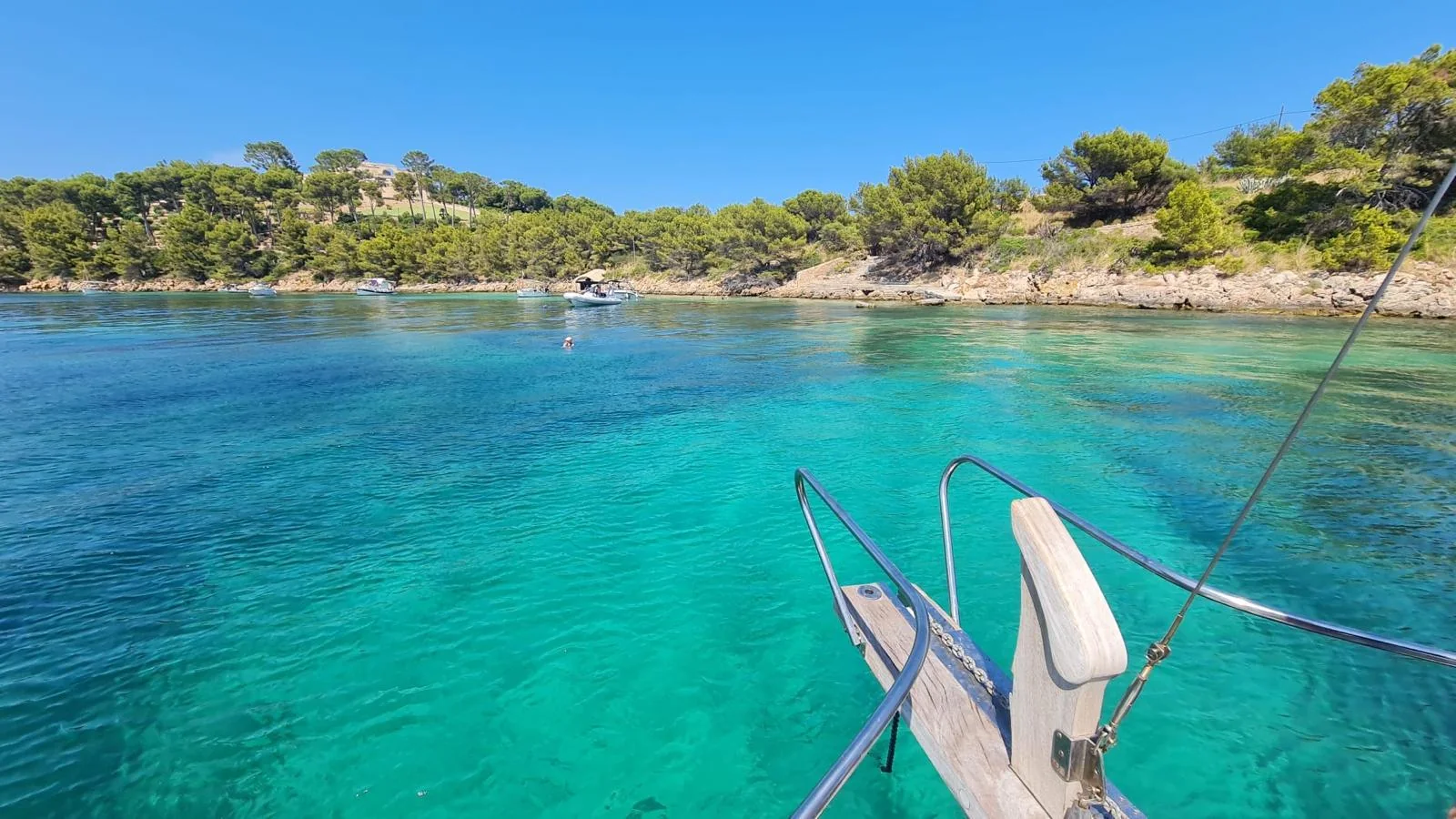 Turquoise anchorage in the Bay of Pollença